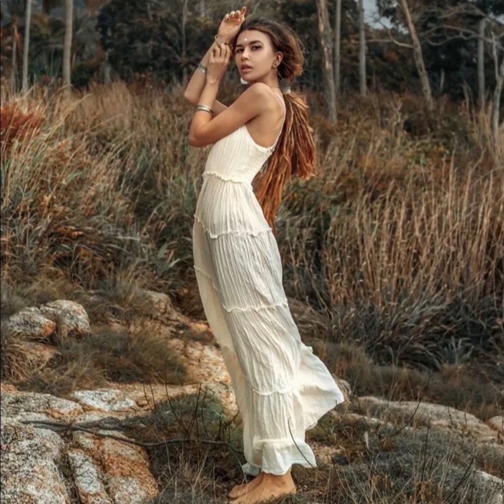 Chloe-2 Ruffled Wedding Festival Resort Maxi Dress